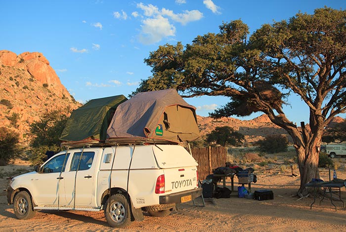 Tour del Kaokoland fuoristrada pesante-damaraland-roof-tents